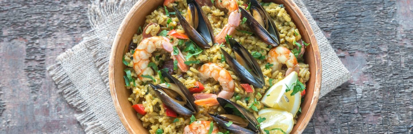 paella de marisco mejillones y gambas