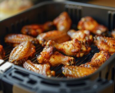alitas de pollo en freidora de aire